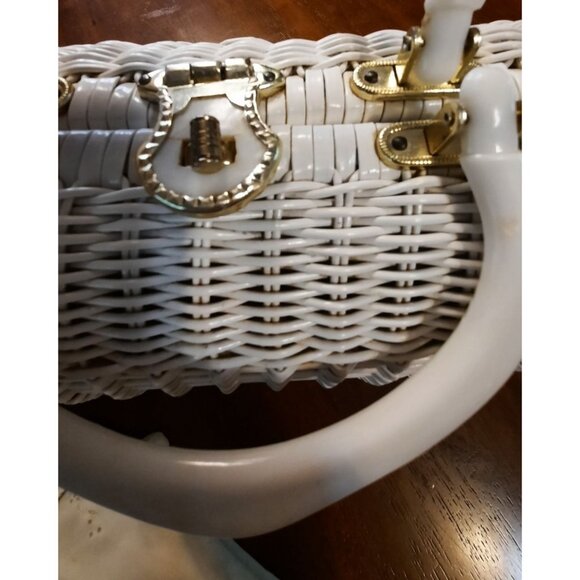 Vintage Simon by Ernest Blum Woven Purse Hong Kong with Pair Vintage White Glove - Picture 7 of 16